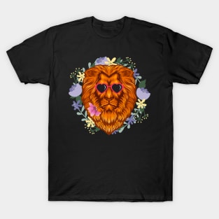 Lions With Sunglasses and a Flower in His Mouth T-Shirt